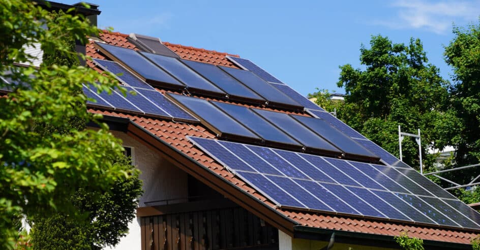 solar panels installed on a residential roof